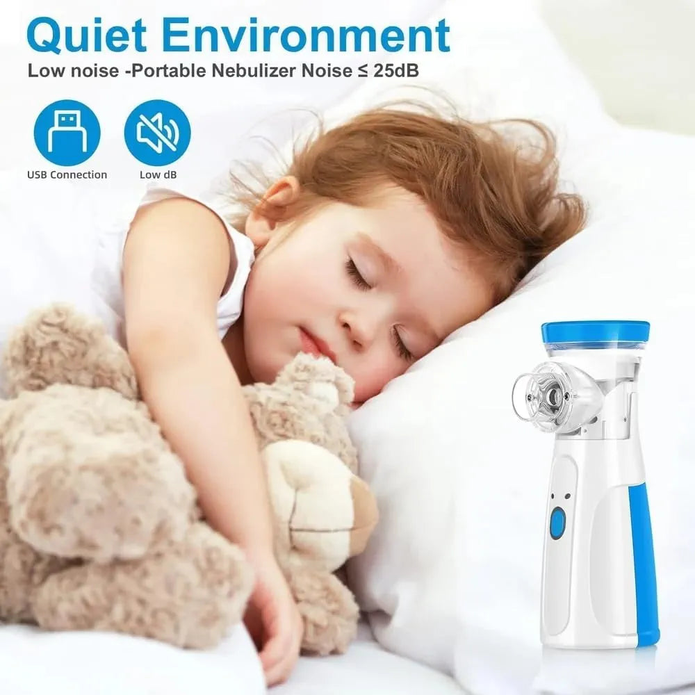 Portable Mesh Nebulizer for Adults & Kids – Quiet, Compact, and Effective for Cough, Cold, and Asthma Relief