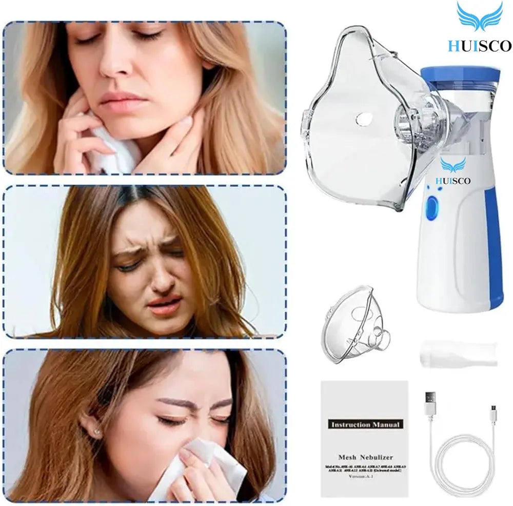Portable Mesh Nebulizer for Adults & Kids – Quiet, Compact, and Effective for Cough, Cold, and Asthma Relief